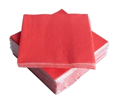 Papirservietter - Røde - Kasse med 1200 servietter - 33x33 cm.