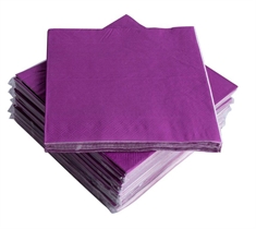 Papirservietter - Lilla - Kasse med 1200 servietter - 33x33 cm.