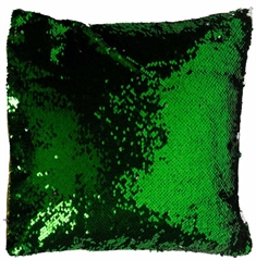 Palliet pude - Farveskiftende pyntepude grøn og sølv - Borg Living