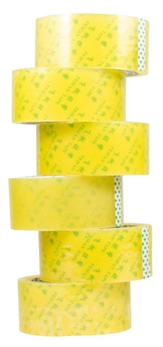  Pakketape - 6 ruller - Det brede 4,5cm - 50 Meter på hver rulle - Ekstra god klæbeevn