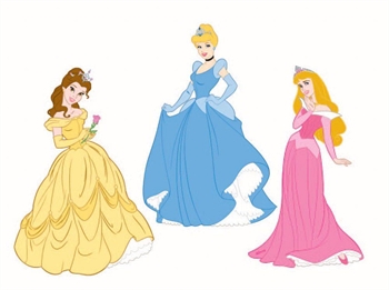 Wall sticker - Prinsesser - 3 stk - Disney - 3D effekt