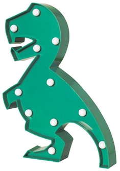 Børnelampe med lys  - Grøn dinosaur - 30 cm høj - My Room