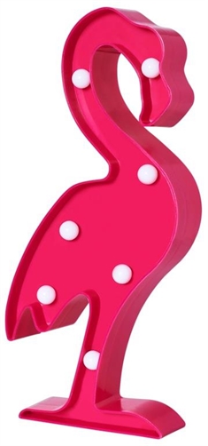 Børnelampe med lys - Lyserød flamingo - 30 cm høj - My Room